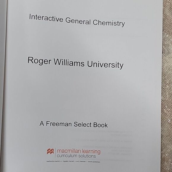 INTERACTIVE GENERAL CHEMISTRY RWU BOOK IN NEW CONDITION!!  80 OUNCES!! 5 LBS!!! - Picture 2 of 8